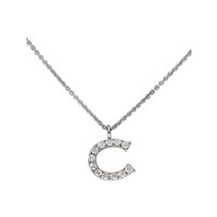 Vicenza - Piazzetta Palladio 2 - Collar Crivelli Mujer Lettere in Oro Diamante 0.15 Ct 002-LETTERA-C-TRIS - 002-LETTERA-C-TRIS